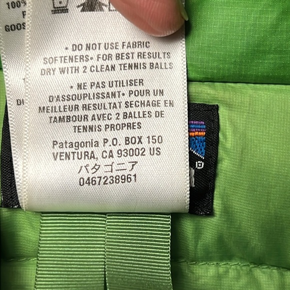 Patagonia Womens Jacket Med Lime Green Puffer Goose Down Insulated Lined Winter - Picture 11 of 14